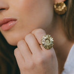 Maxi Bague Maïa Argent Fleur Ajustable Bagues Monsieur Simone