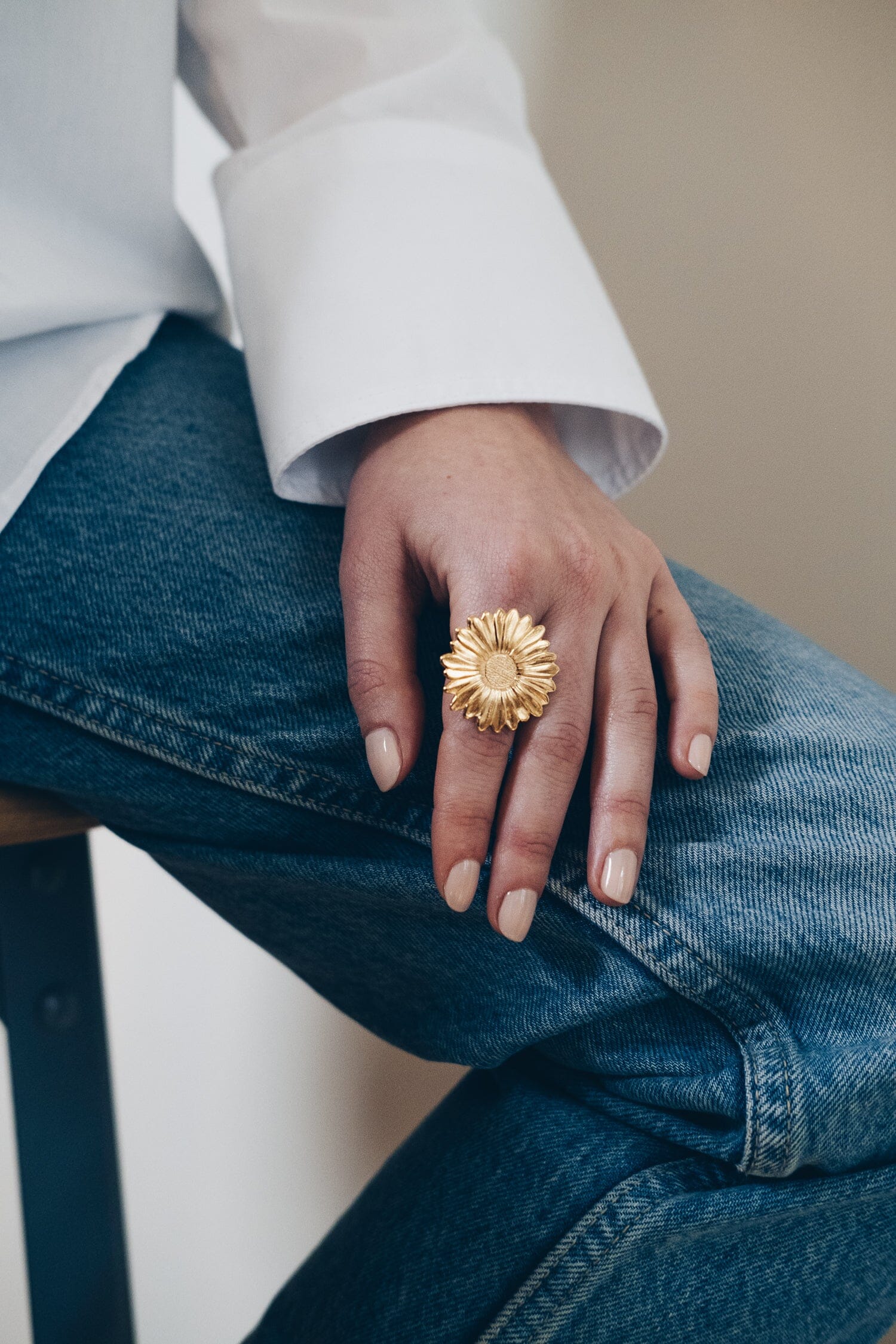 Maxi Bague Maïa Argent Fleur Ajustable Bagues Monsieur Simone