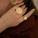 Maxi Bague Maïa Argent Fleur Ajustable Bagues Monsieur Simone