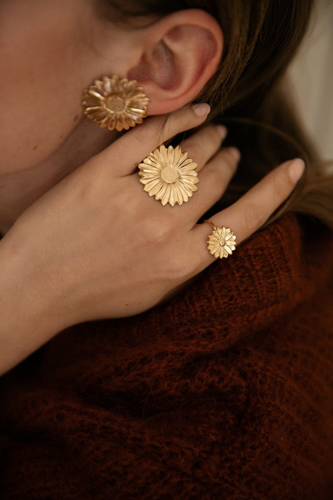 Maxi Bague Maïa Argent Fleur Ajustable Bagues Monsieur Simone