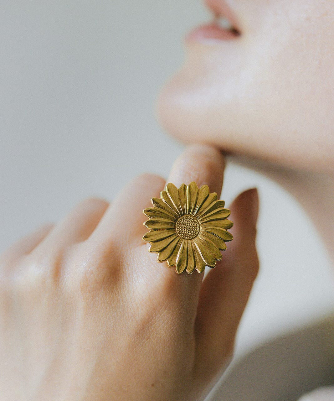 Maxi Bague Maïa Or Fleur Ajustable Bagues Monsieur Simone