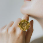 Maxi Bague Maïa Or Fleur Ajustable Bagues Monsieur Simone