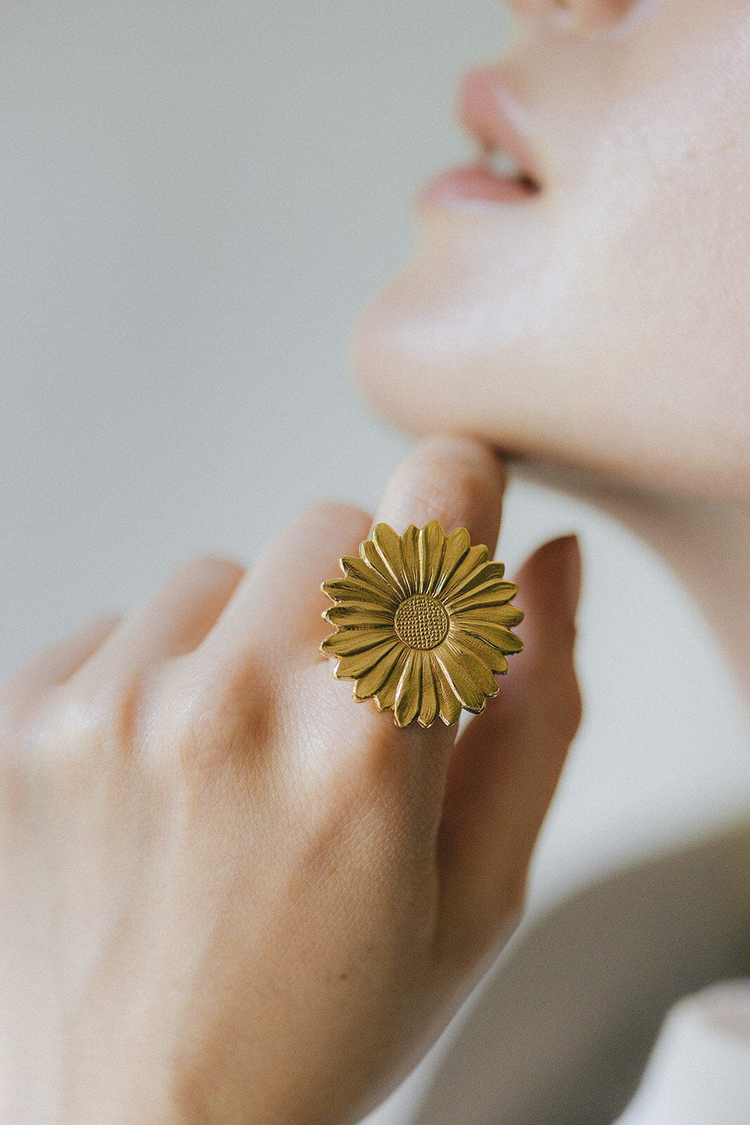 Maxi Bague Maïa Or Fleur Ajustable Bagues Monsieur Simone