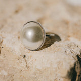 Maxi Bague Nélya Argent Perle Ajustable Bagues Monsieur Simone