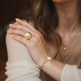 Maxi Bague Nélya Argent Perle Ajustable Bagues Monsieur Simone
