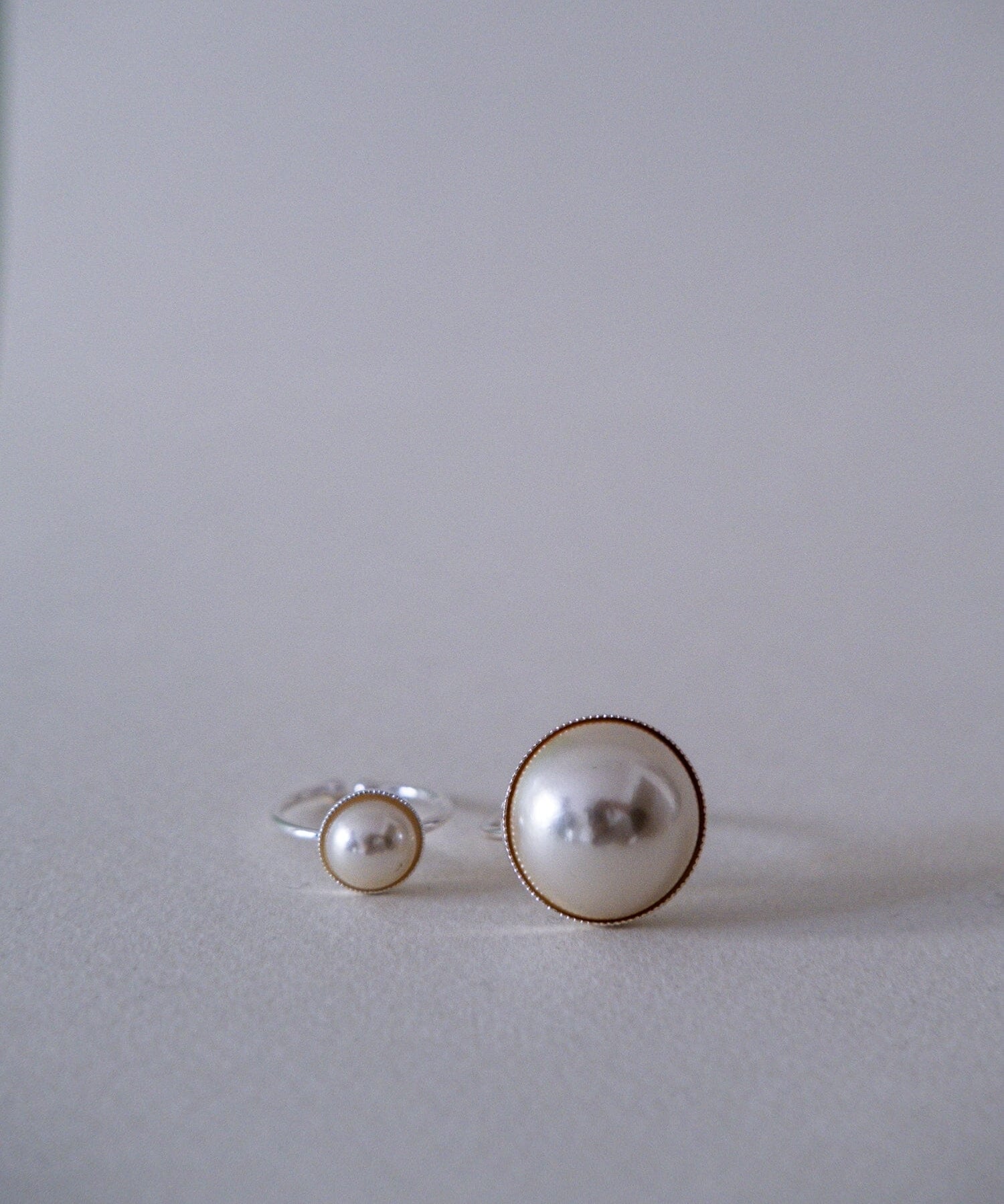 Maxi Bague Nélya Argent Perle Ajustable Bagues Monsieur Simone