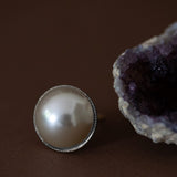 Maxi Bague Nélya Argent Perle Ajustable Bagues Monsieur Simone