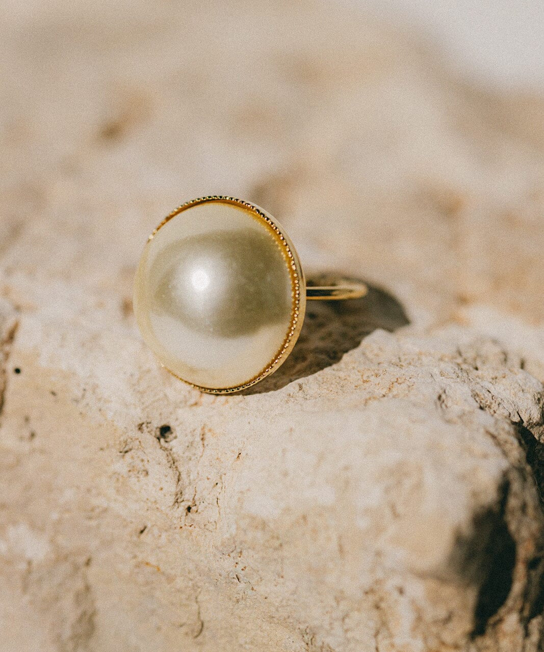 Maxi Bague Nélya Or Perle Ajustable Bagues Monsieur Simone