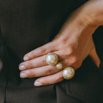 Maxi Bague Nélya Or Perle Ajustable Bagues Monsieur Simone