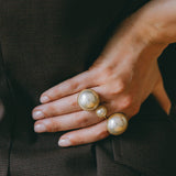Maxi Bague Nélya Or Perle Ajustable Bagues Monsieur Simone