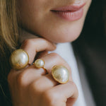 Maxi Bague Nélya Or Perle Ajustable Bagues Monsieur Simone