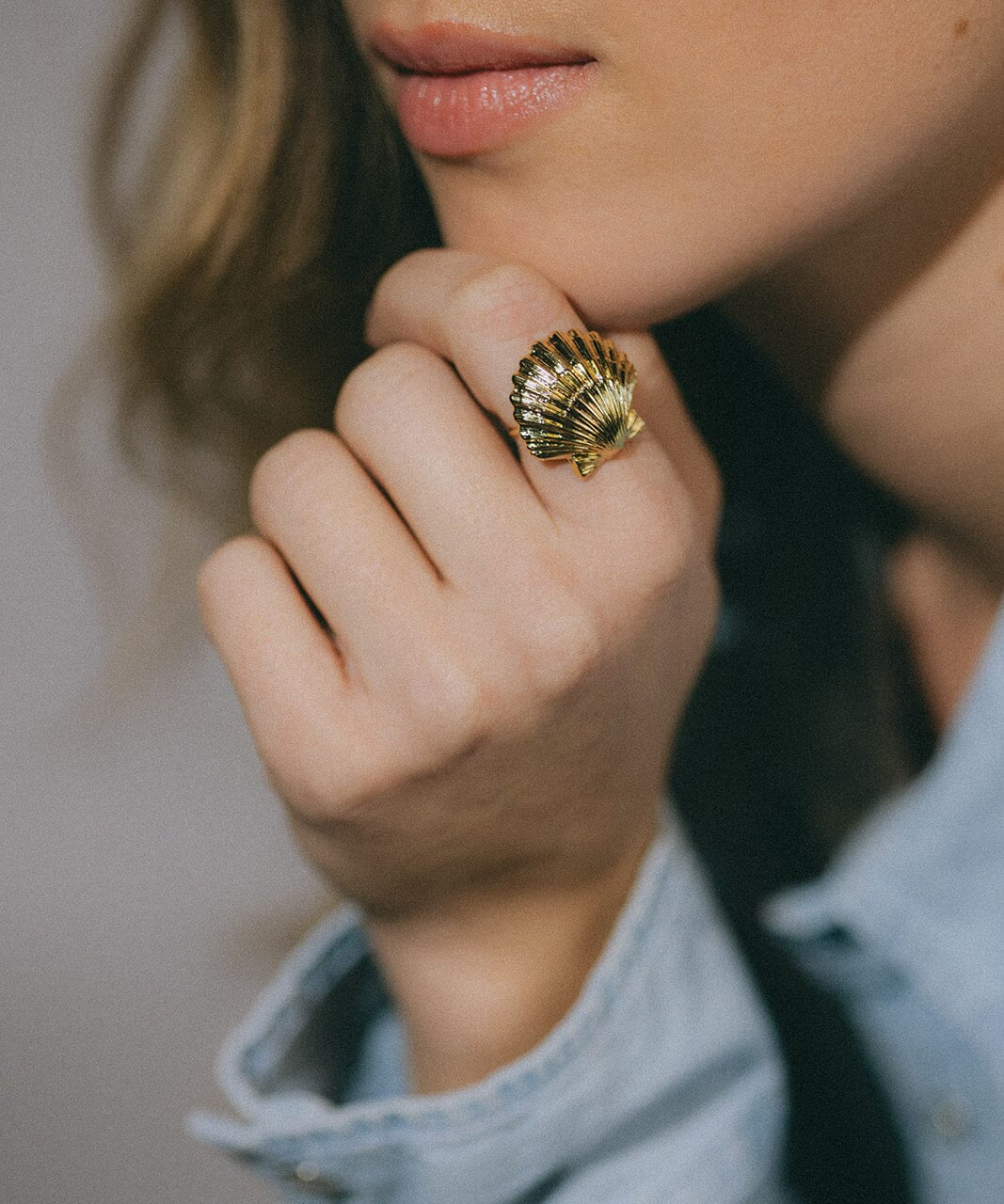 Maxi Bague Nérée Argent Coquillage Ajustable Bagues Monsieur Simone