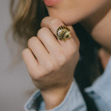 Maxi Bague Nérée Argent Coquillage Ajustable Bagues Monsieur Simone