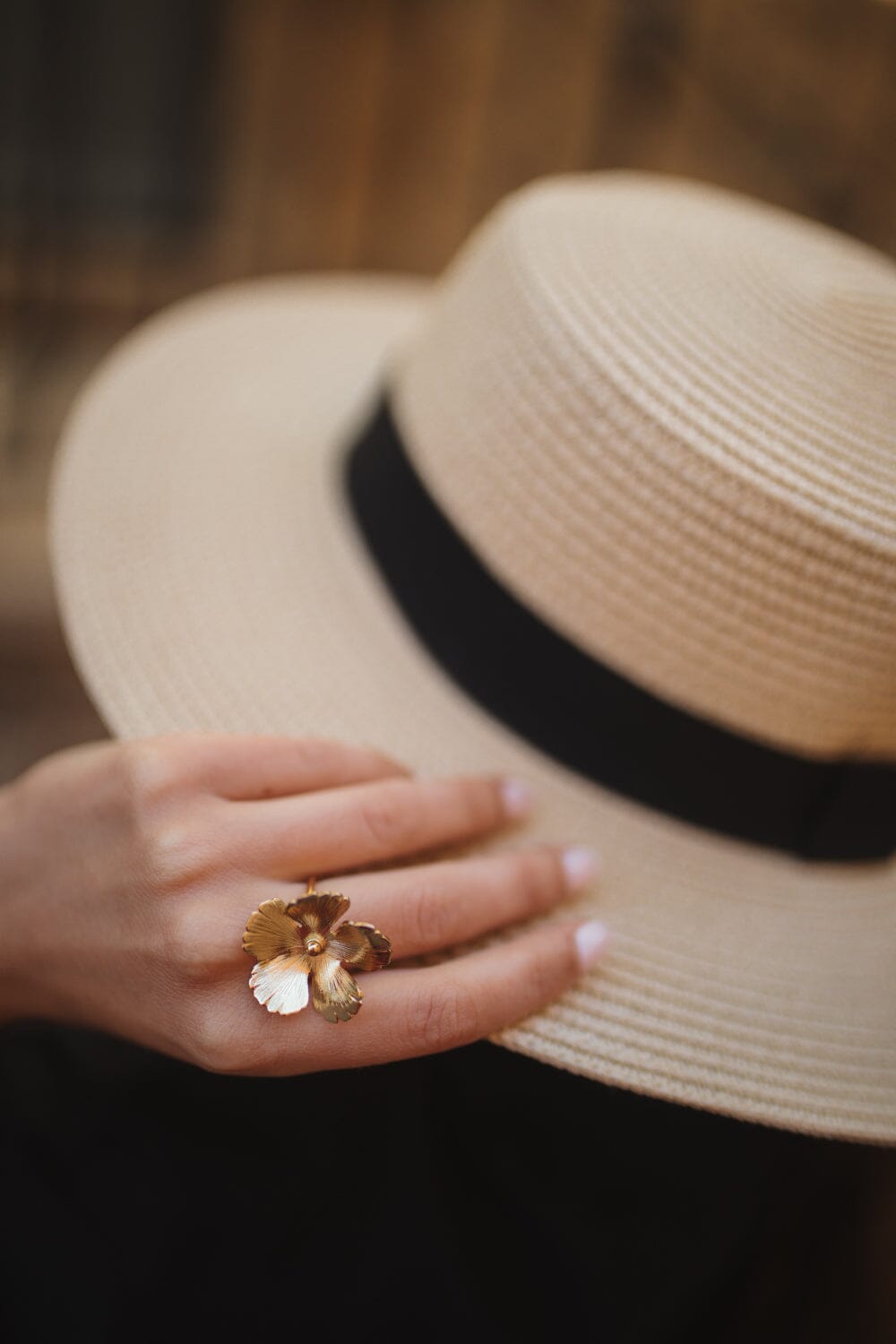 Maxi Bague Orphée Argent Fleur Ajustable Bagues Monsieur Simone