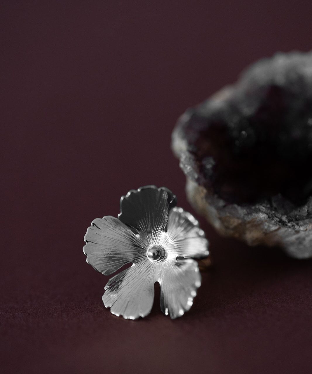 Maxi Bague Orphée Argent Fleur Ajustable Bagues Monsieur Simone