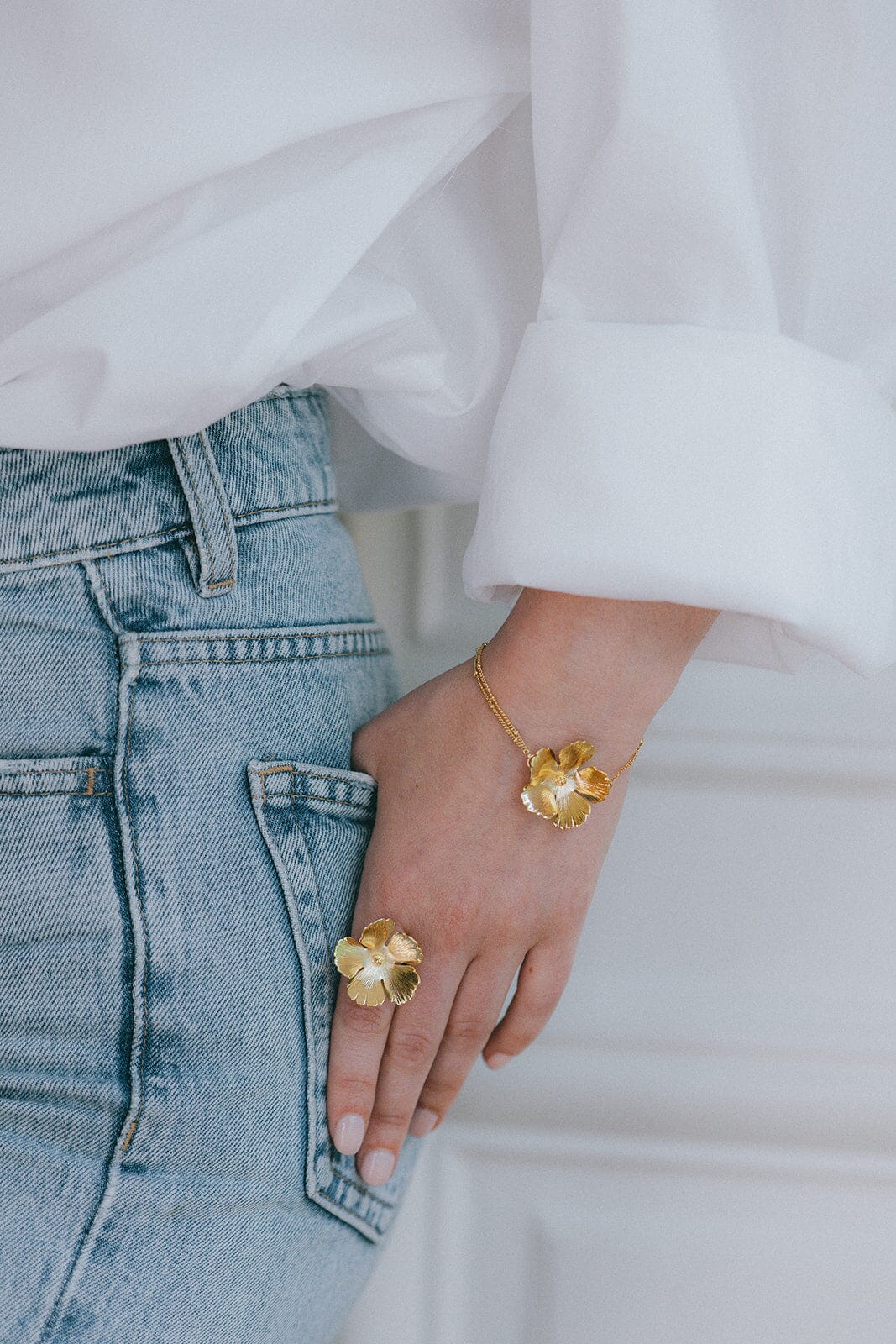Maxi Bague Orphée Argent Fleur Ajustable Bagues Monsieur Simone