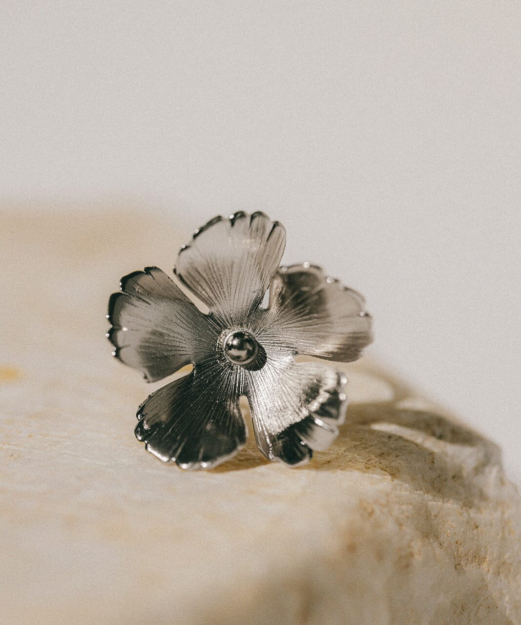 Maxi Bague Orphée Argent Fleur Ajustable Bagues Monsieur Simone