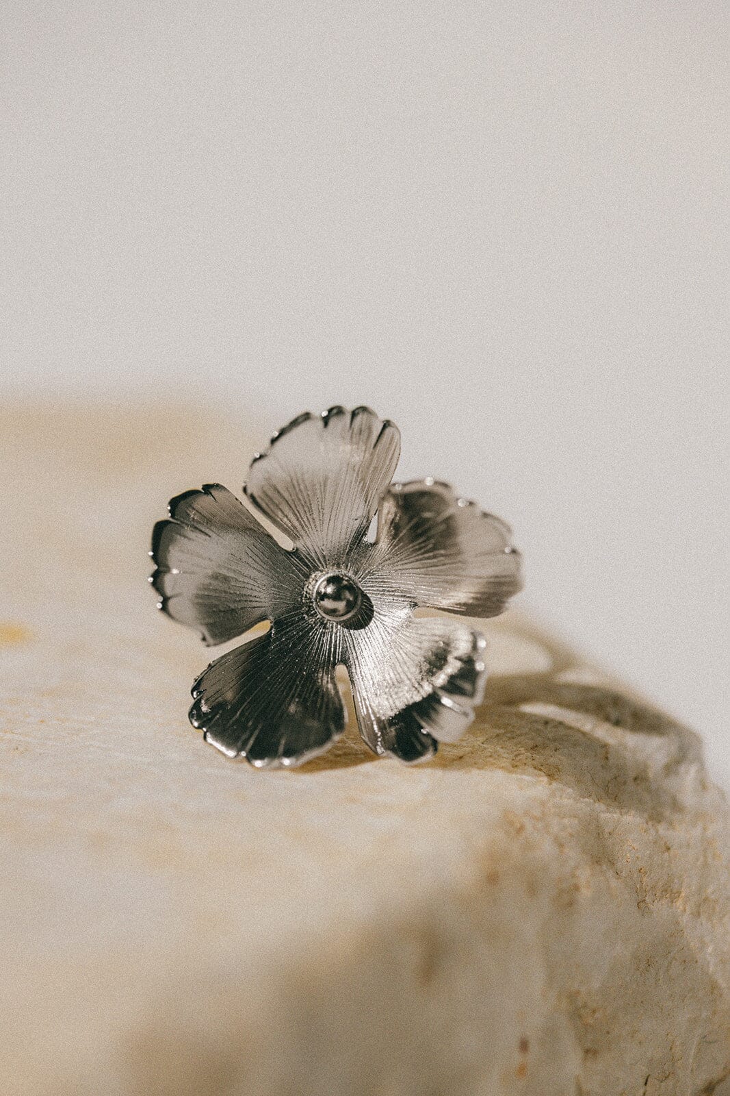 Maxi Bague Orphée Argent Fleur Ajustable Bagues Monsieur Simone