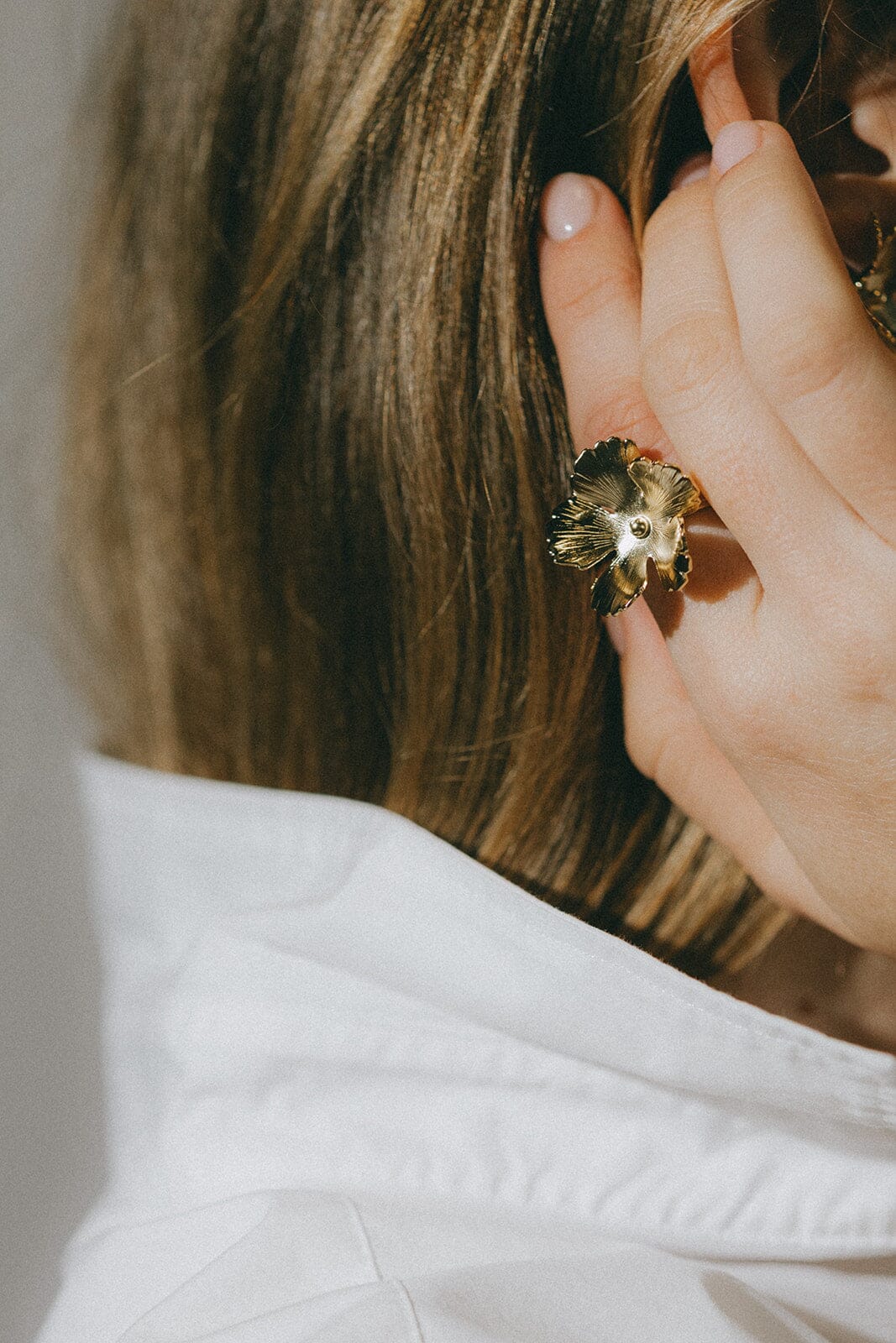 Maxi Bague Orphée Or Fleur Ajustable Bagues Monsieur Simone