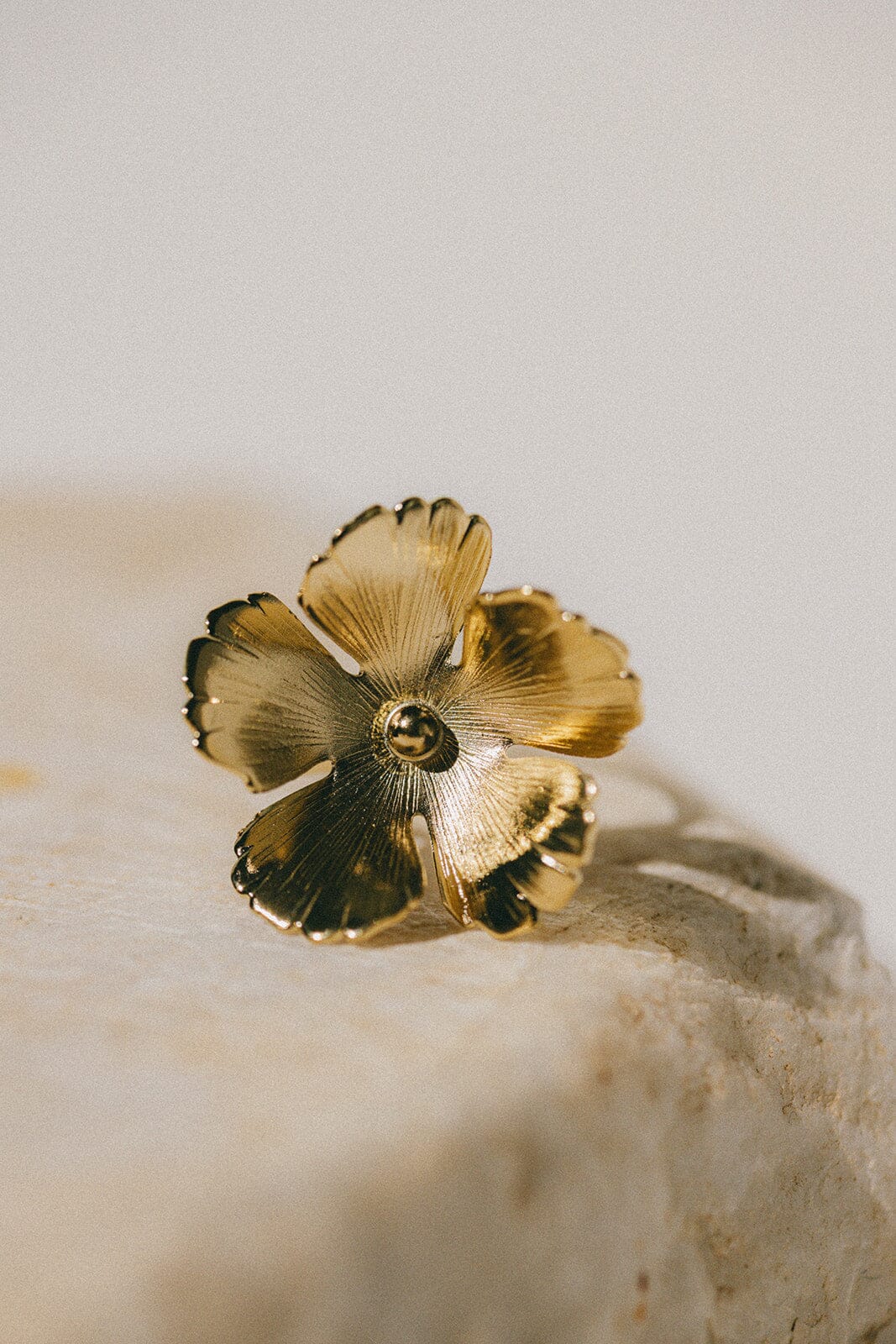 Maxi Bague Orphée Or Fleur Ajustable Bagues Monsieur Simone