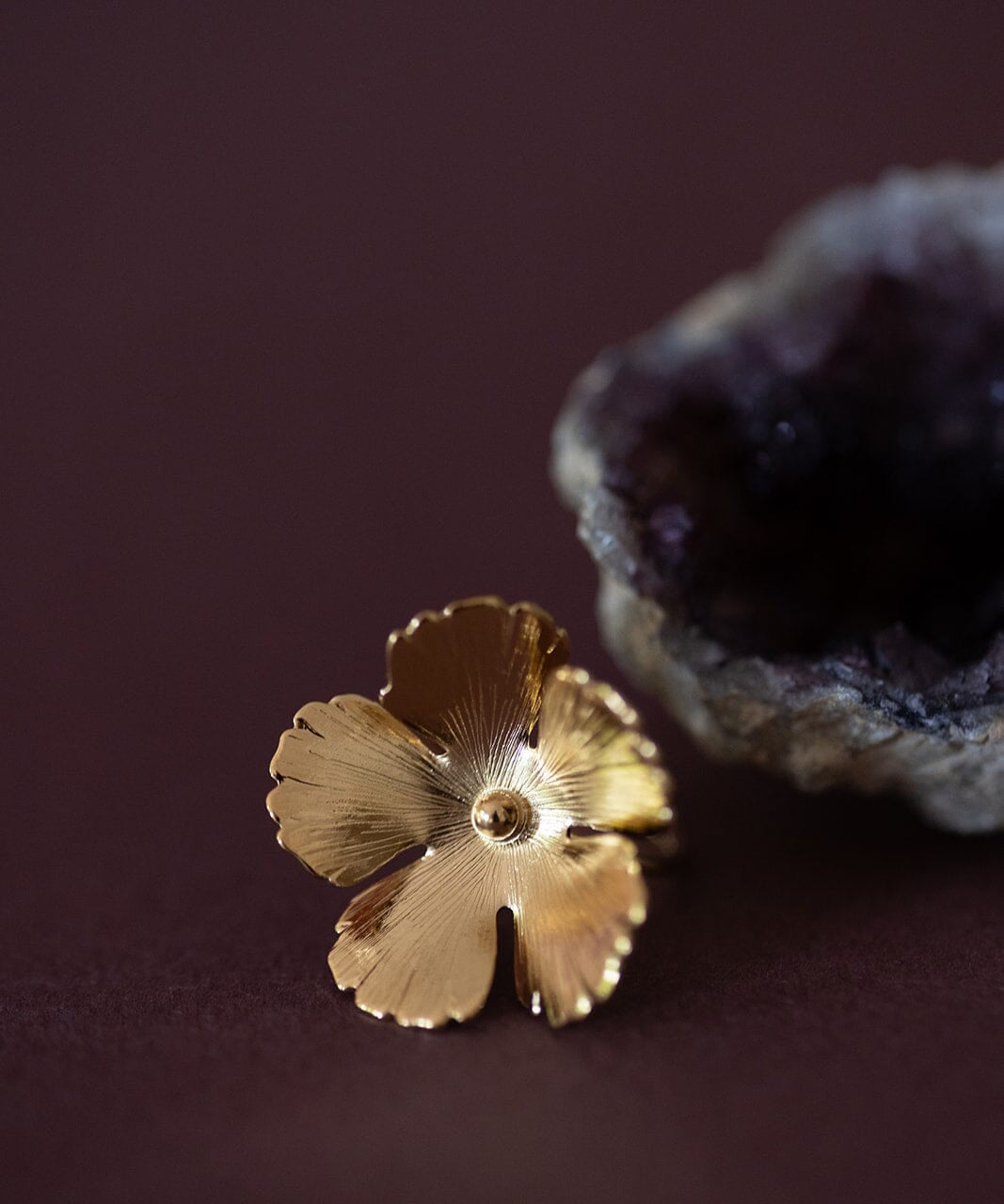 Maxi Bague Orphée Or Fleur Ajustable Bagues Monsieur Simone