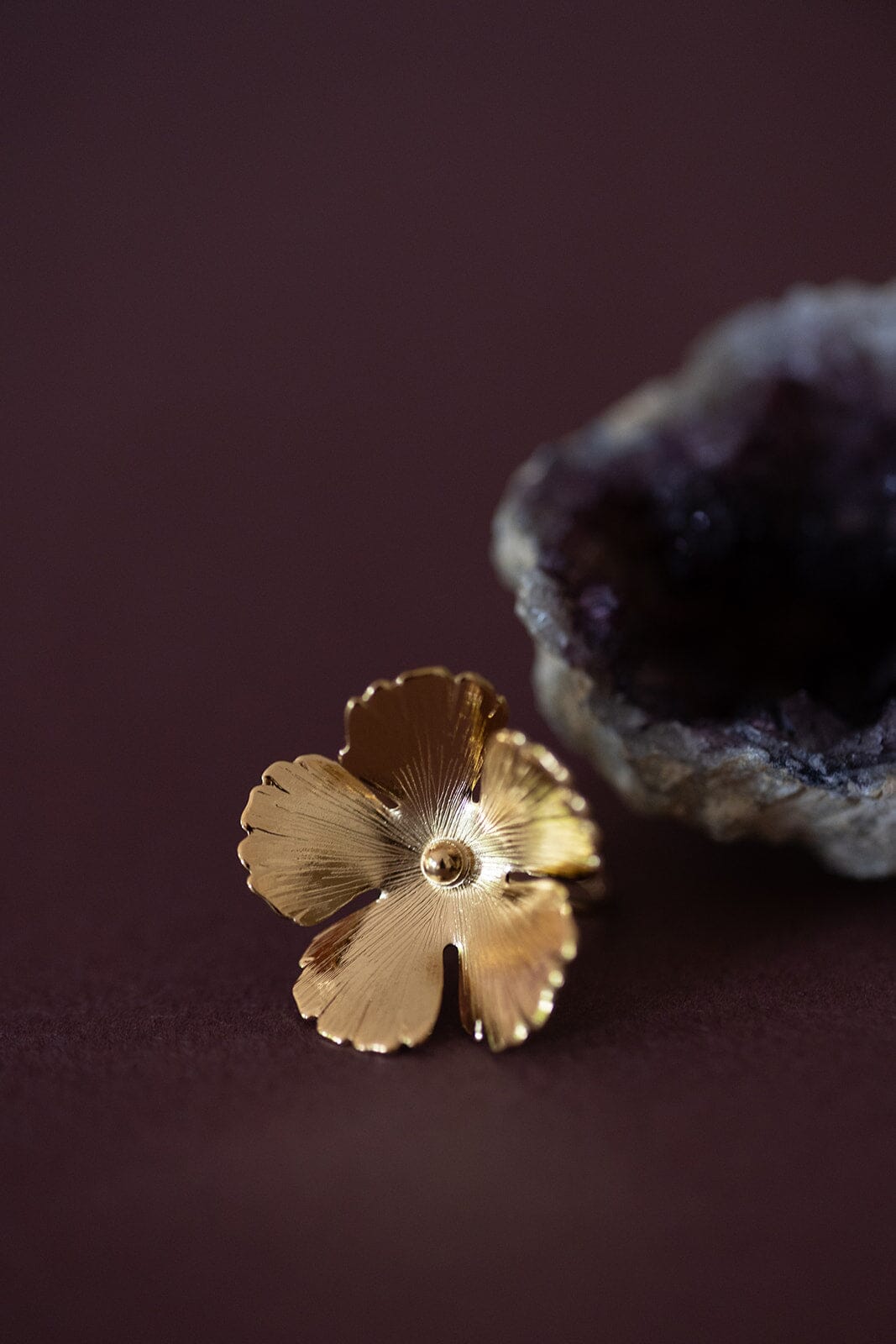 Maxi Bague Orphée Or Fleur Ajustable Bagues Monsieur Simone