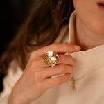 Maxi Bague Orphée Or Fleur Ajustable Bagues Monsieur Simone