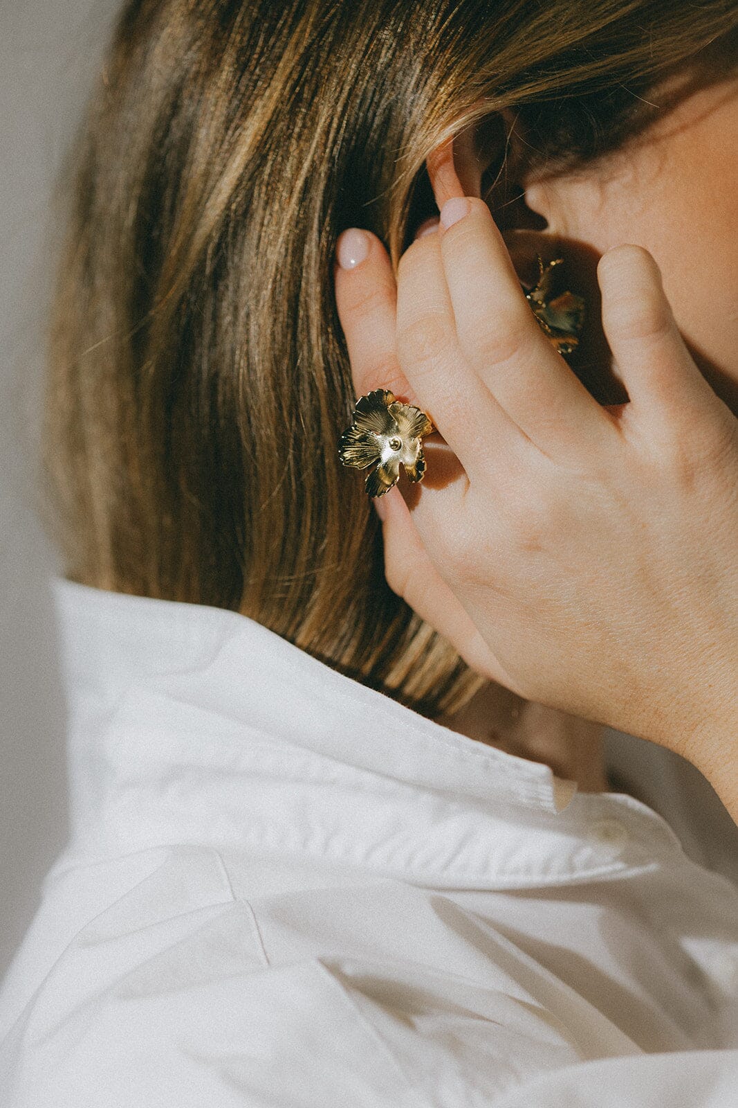 Maxi Bague Orphée Or Fleur Ajustable Bagues Monsieur Simone