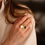 Maxi Bague Orphée Or Fleur Ajustable Bagues Monsieur Simone