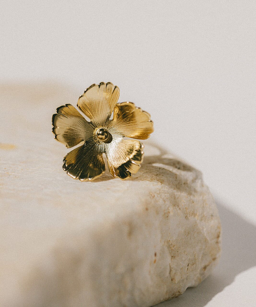 Maxi Bague Orphée Or Fleur Ajustable Bagues Monsieur Simone