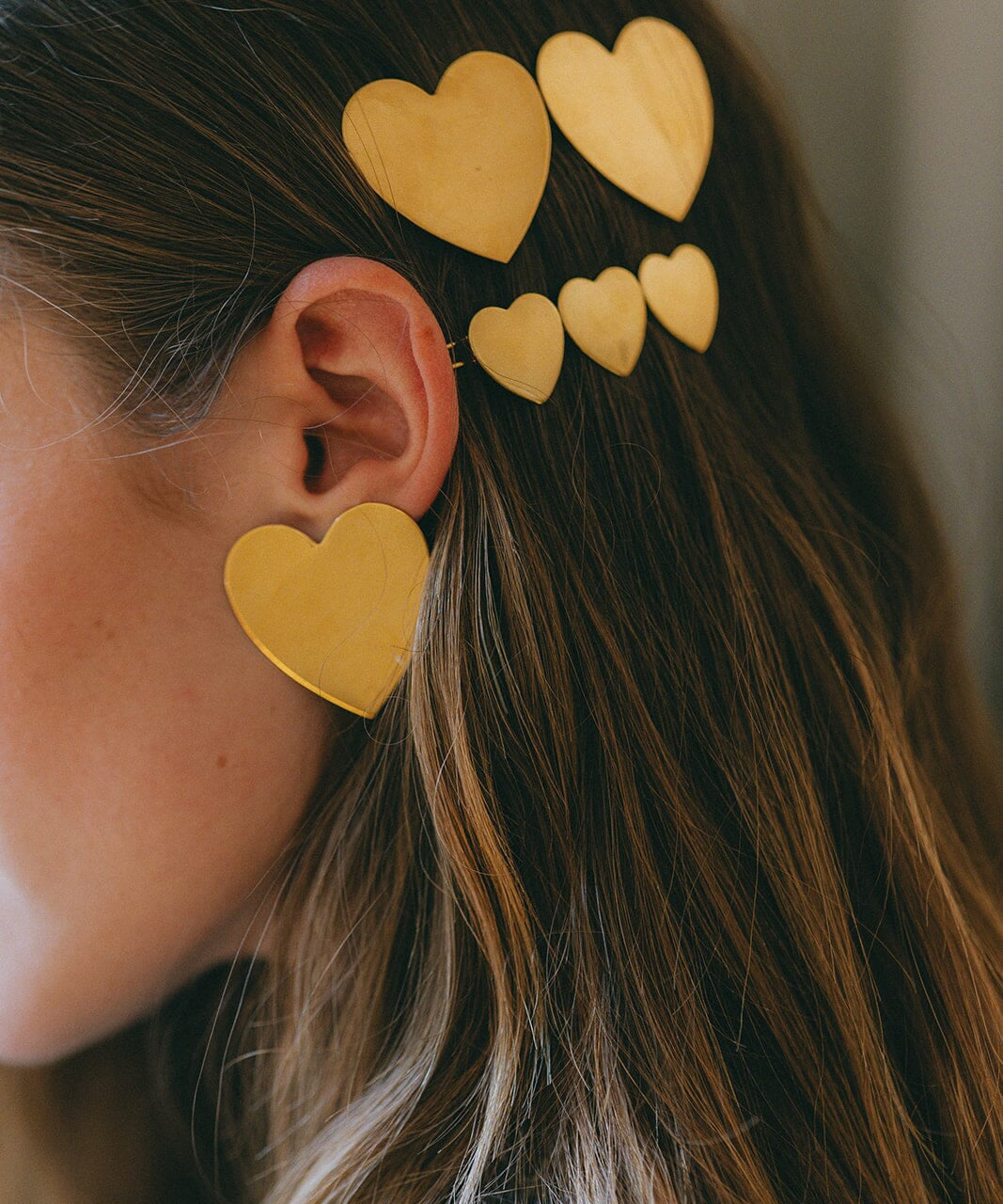 Maxi Barrette Aphrodite Or Coeurs Accessoires Monsieur Simone