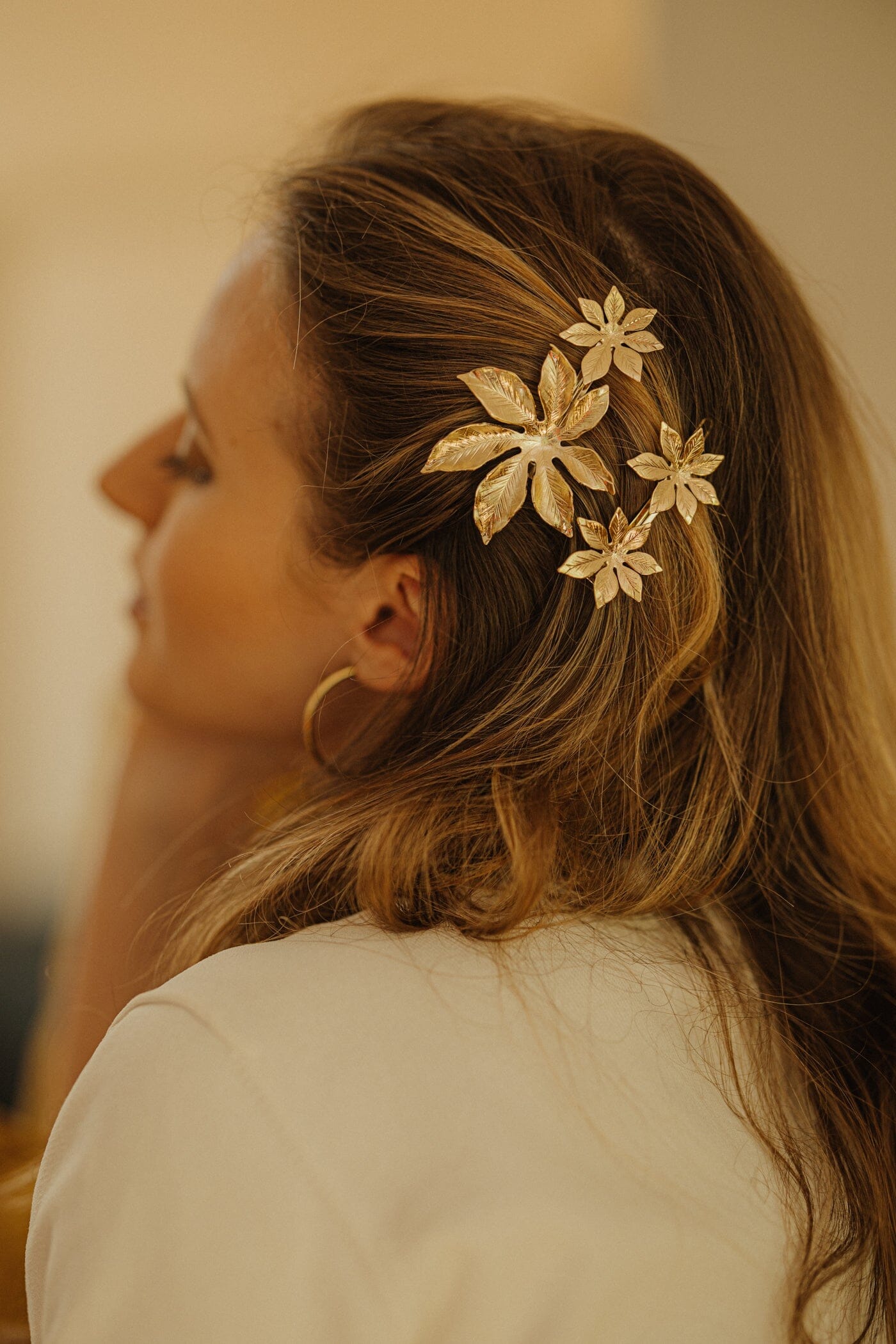 Maxi Barrette Chloris Argent Fleurs Accessoires Monsieur Simone