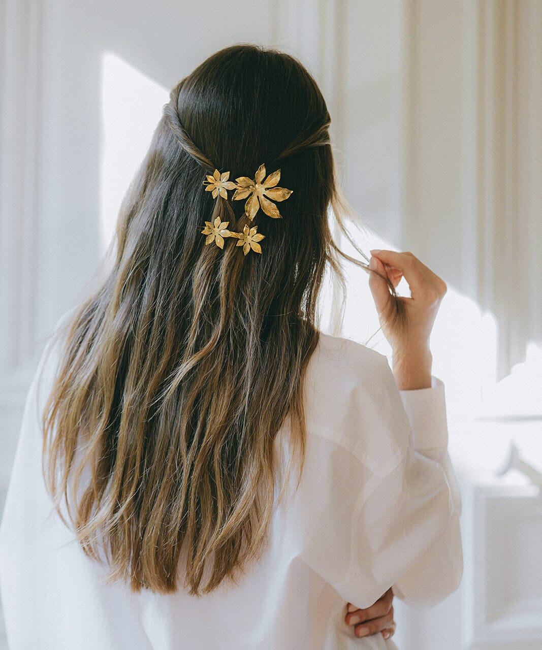 Maxi Barrette Chloris Argent Fleurs Accessoires Monsieur Simone