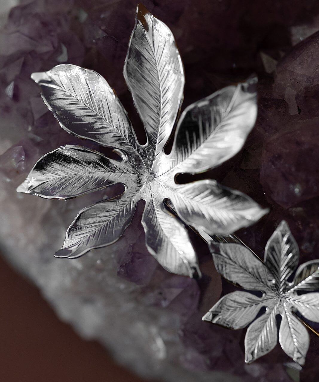 Maxi Barrette Chloris Argent Fleurs Accessoires Monsieur Simone