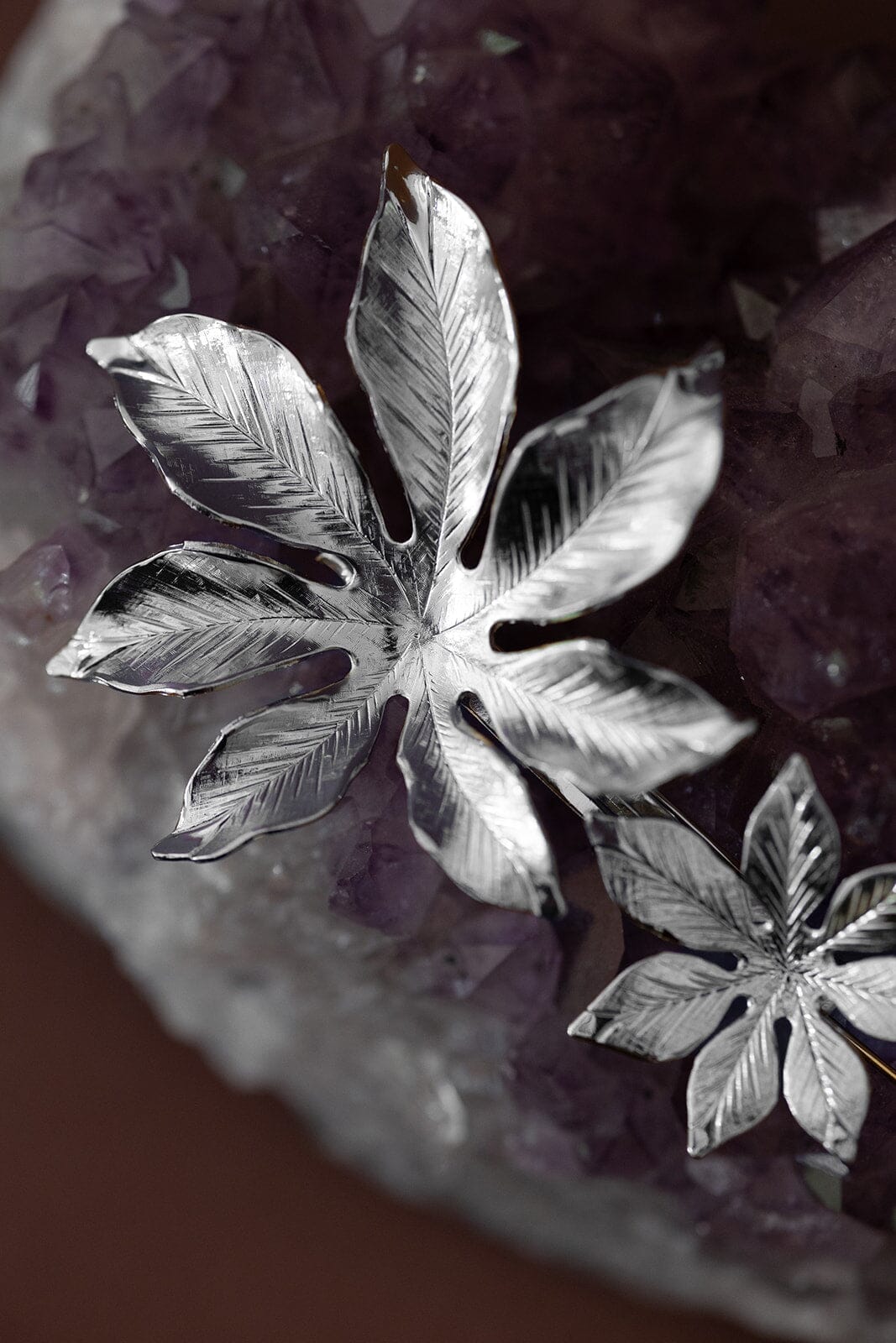 Maxi Barrette Chloris Argent Fleurs Accessoires Monsieur Simone