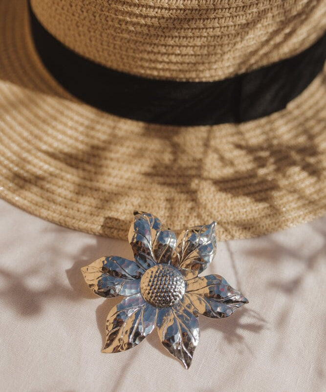 Maxi Barrette Hespéris Argent Fleur Accessoires Monsieur Simone