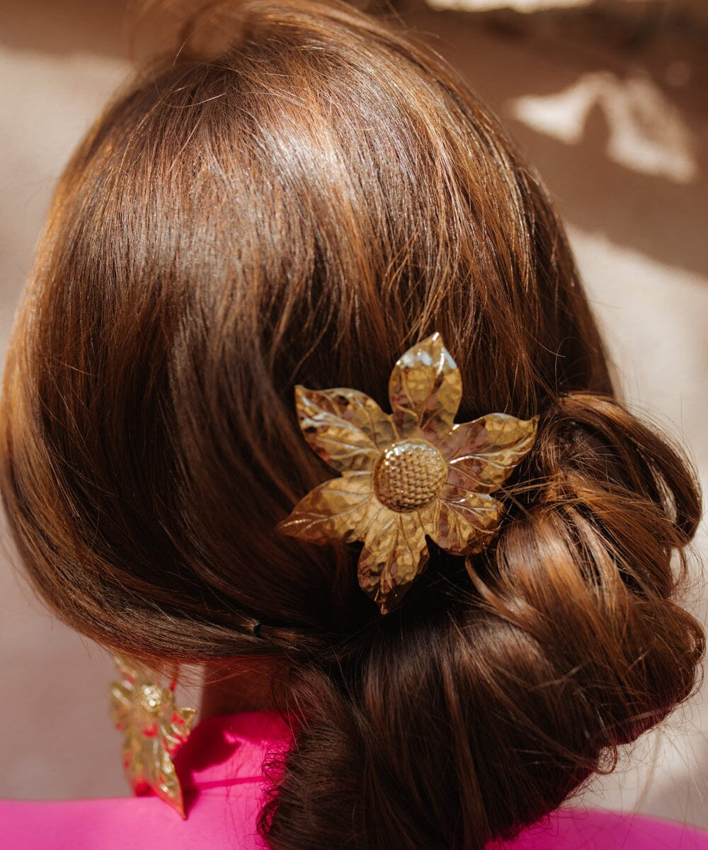 Maxi Barrette Hespéris Or Fleur Accessoires Monsieur Simone