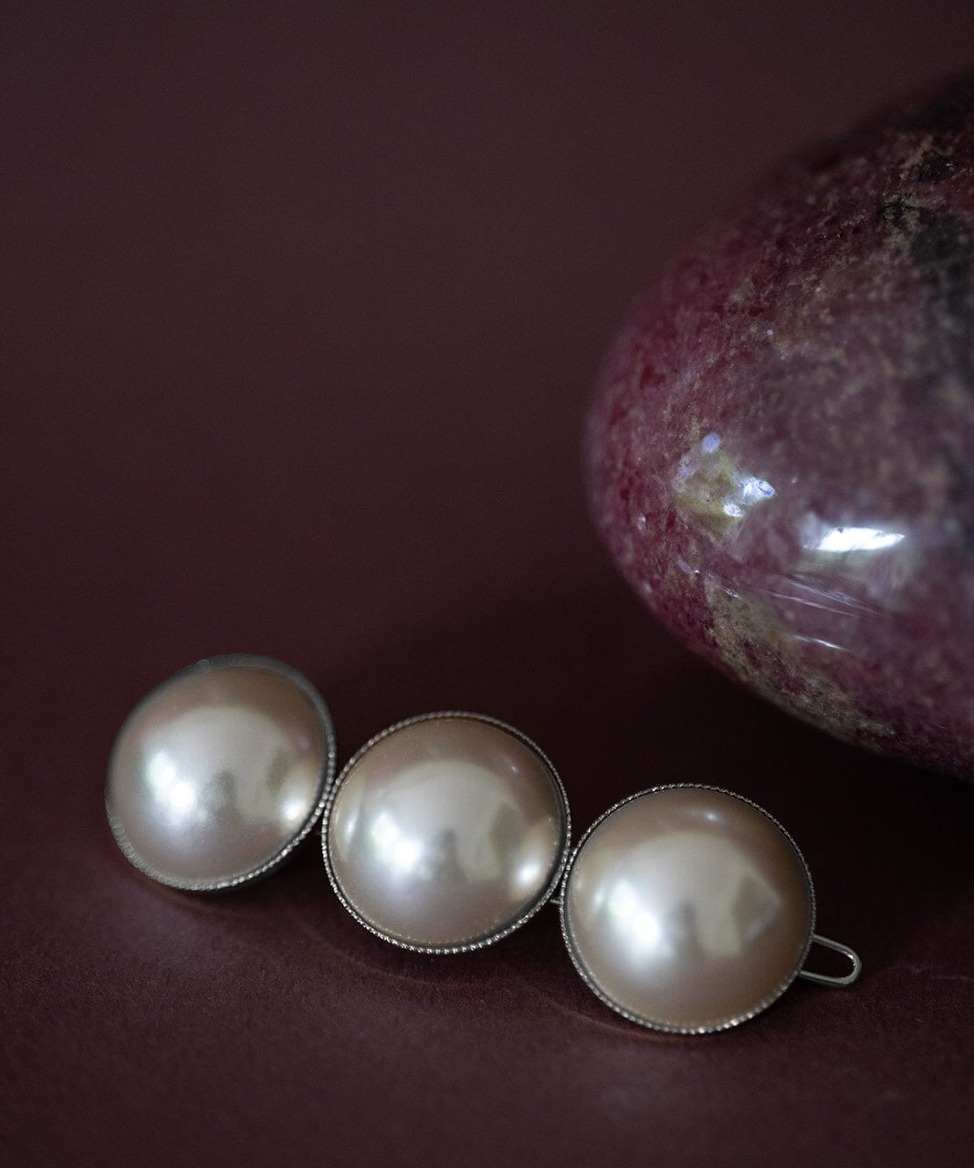 Maxi Barrette Nélya Argent Perles Accessoires Monsieur Simone
