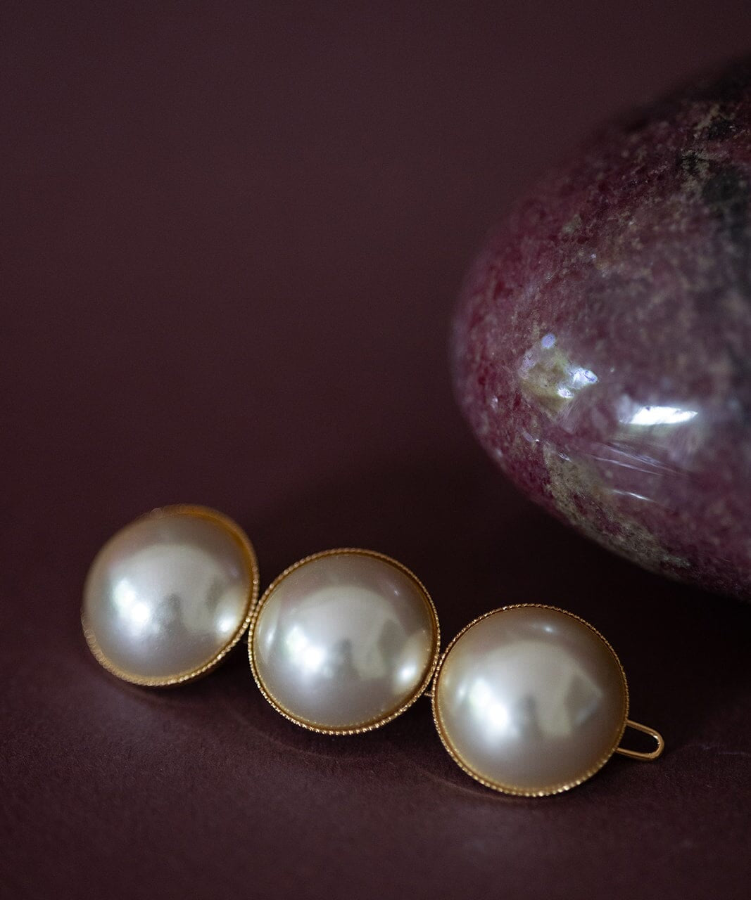 Maxi Barrette Nélya Or Perles Accessoires Monsieur Simone