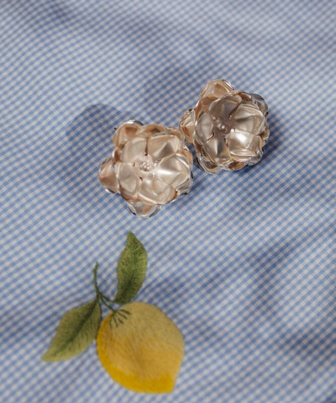 Maxi Boucles d'Oreilles Puces Aglaé Argent Fleurs Boucles d'Oreilles Monsieur Simone