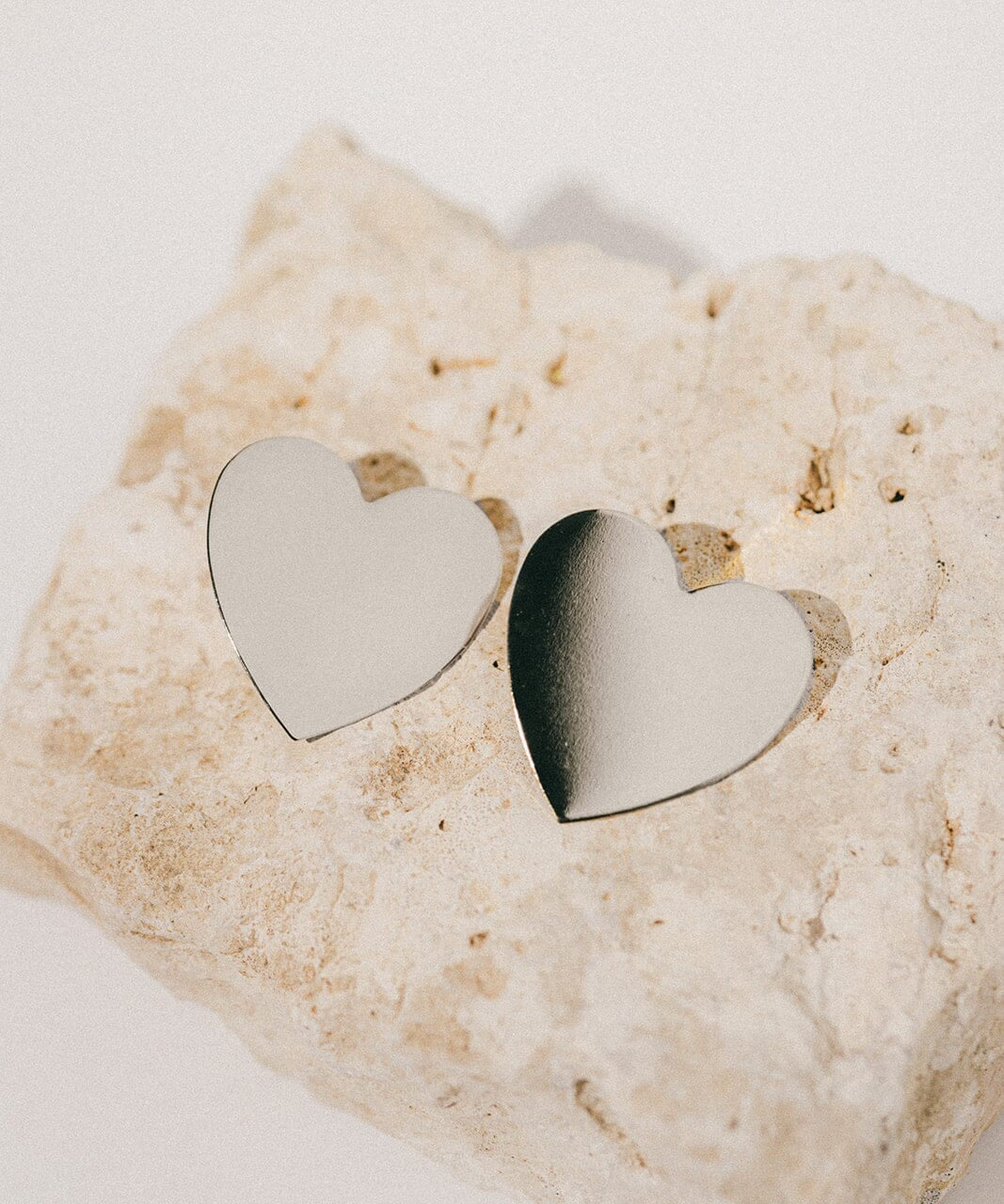 Maxi Boucles d'Oreilles Puces Aphrodite Argent Coeur Boucles d'Oreilles Monsieur Simone