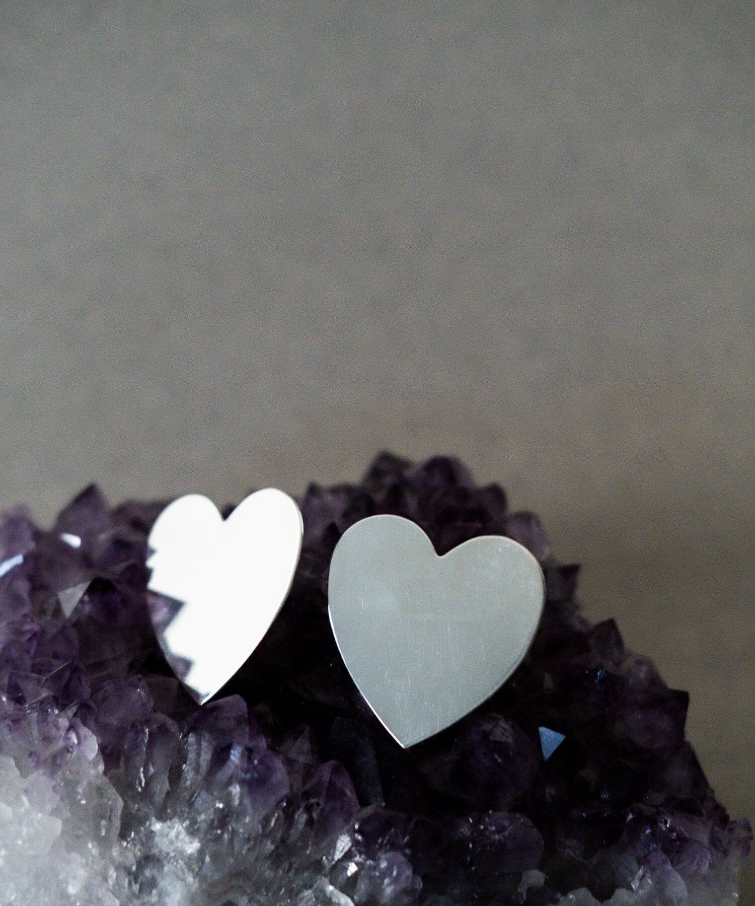 Maxi Boucles d'Oreilles Puces Aphrodite Argent Coeur Boucles d'Oreilles Monsieur Simone