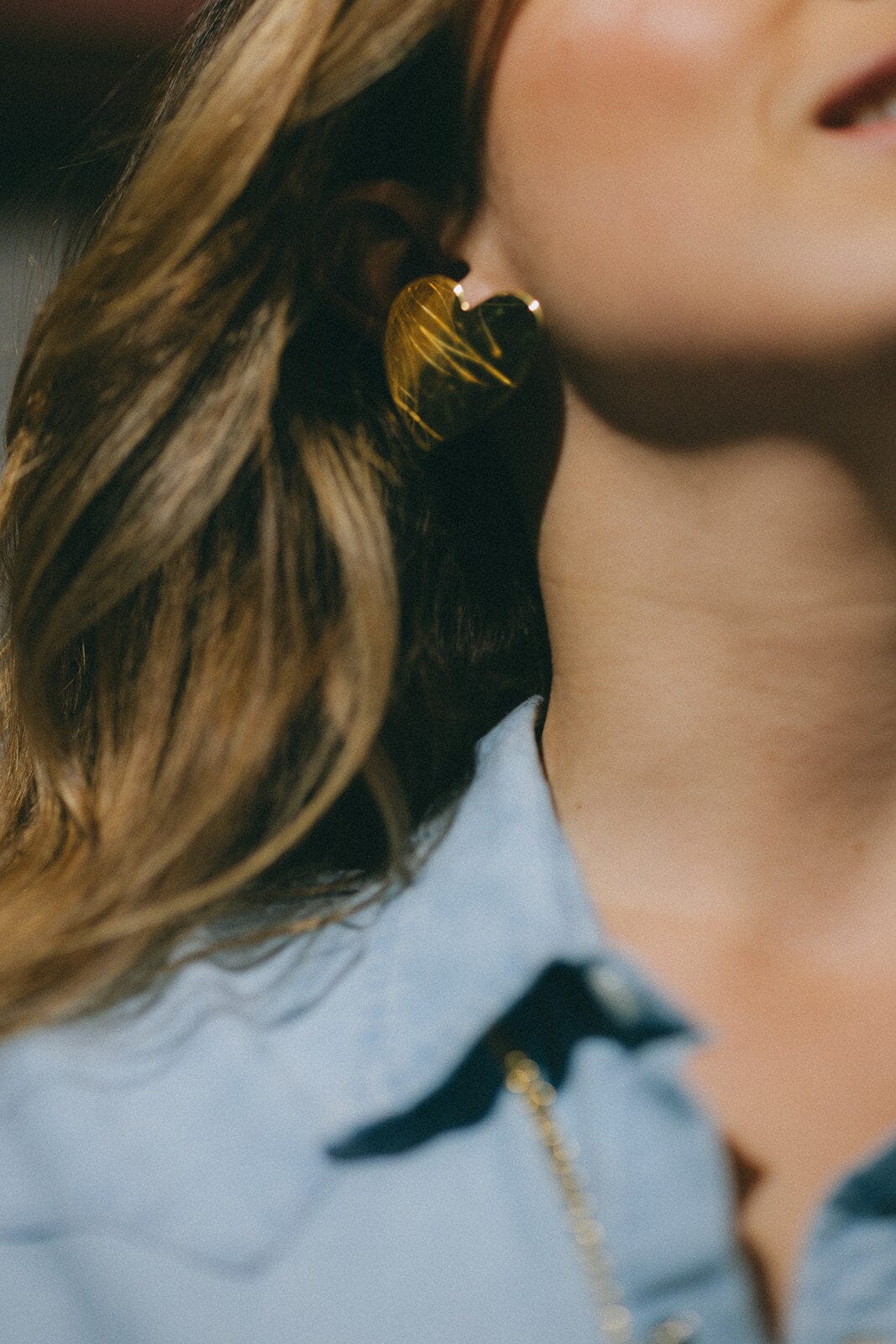 Maxi Boucles d'Oreilles Puces Aphrodite Argent Coeur Boucles d'Oreilles Monsieur Simone