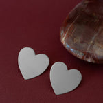 Maxi Boucles d'Oreilles Puces Aphrodite Argent Coeur Boucles d'Oreilles Monsieur Simone