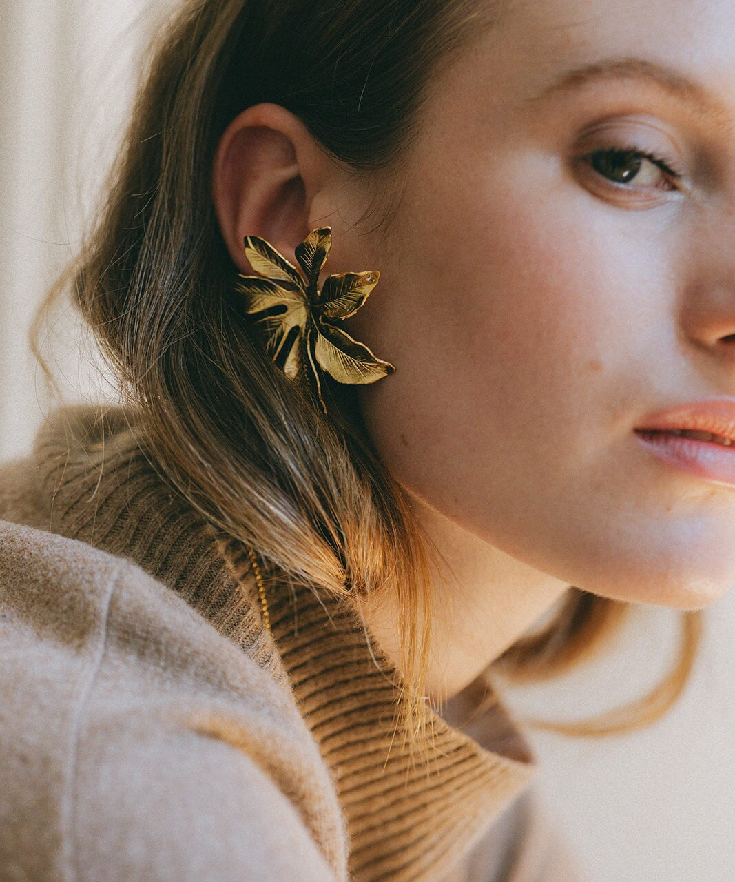 Maxi Boucles d'Oreilles Puces Chloris Argent Fleurs Boucles d'Oreilles Monsieur Simone