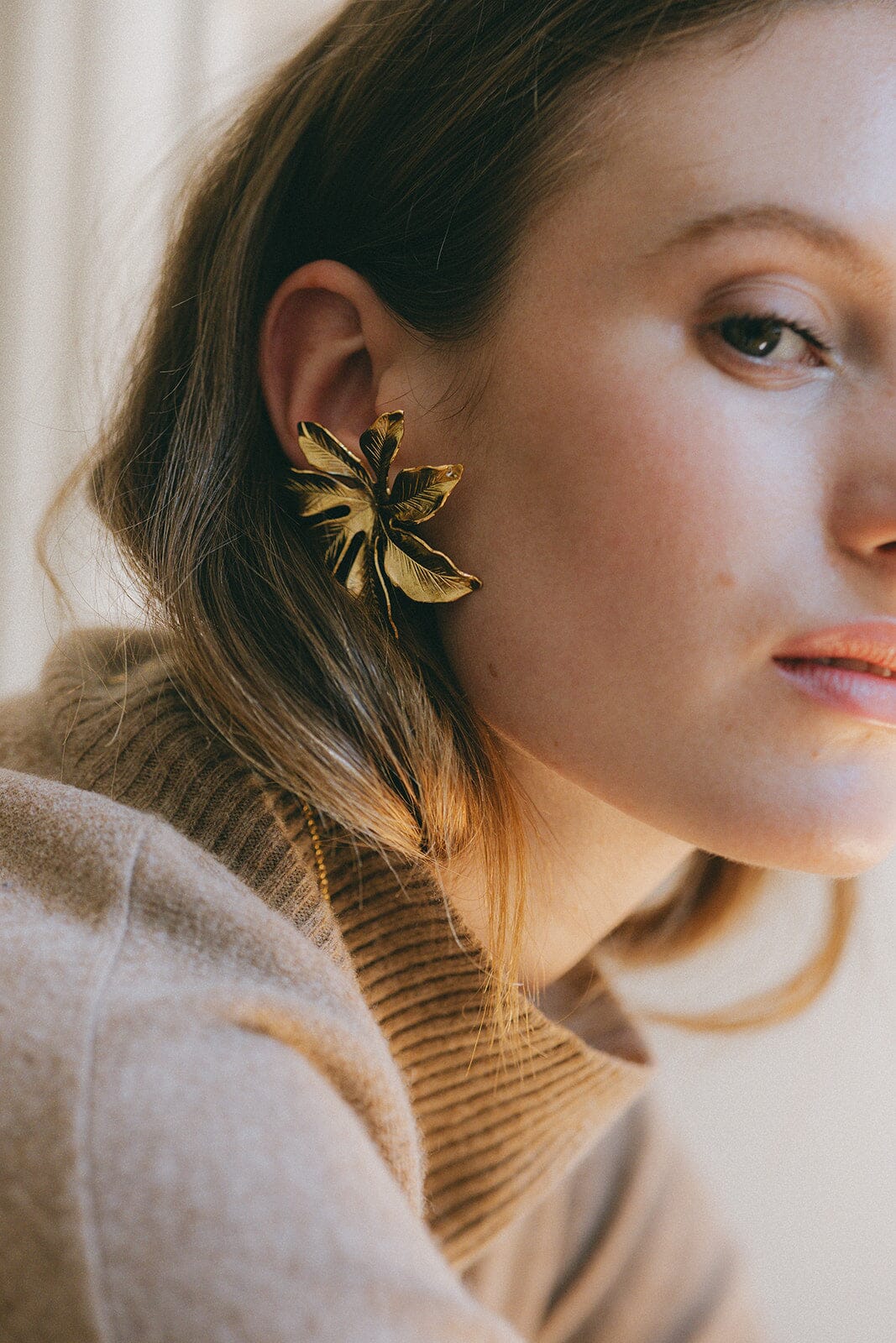 Maxi Boucles d'Oreilles Puces Chloris Argent Fleurs Boucles d'Oreilles Monsieur Simone