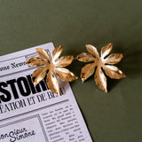 Maxi Boucles d'Oreilles Puces Chloris Or Fleurs Boucles d'Oreilles Monsieur Simone