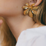 Maxi Boucles d'Oreilles Puces Chloris Or Fleurs Boucles d'Oreilles Monsieur Simone