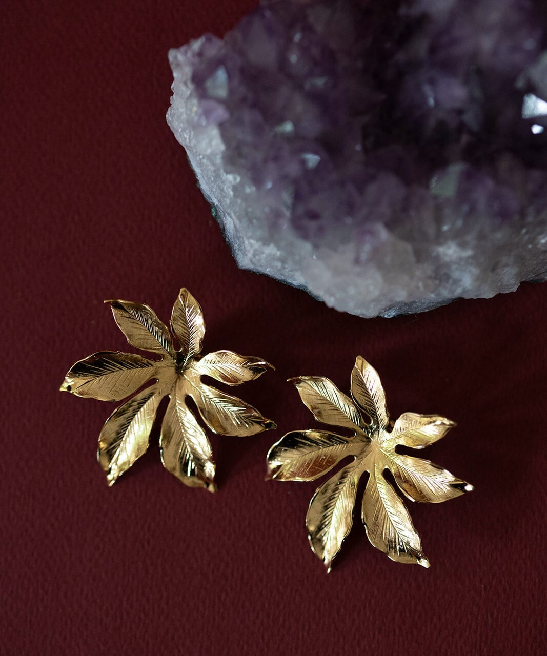 Maxi Boucles d'Oreilles Puces Chloris Or Fleurs Boucles d'Oreilles Monsieur Simone