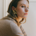 Maxi Boucles d'Oreilles Puces Chloris Or Fleurs Boucles d'Oreilles Monsieur Simone